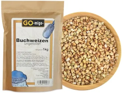 1kg Buchweizen ungeröstet ungesalzen frisch - GOmigo 1000g von GOmigo