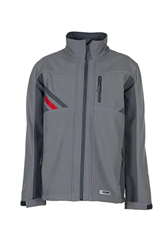 Wetter- und Kälteschutz-Softshelljacke Highline 2381 - 4XL, zink/schiefer/rot - Arbeits- & Schutzkleidung, wind- und wasserabweisend sowie atmungsaktiv für optimalen Komfort bei jedem Wetter.