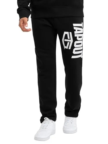 Tapout Herren Jogginghose Normale Passform Active Basic Jogger Black/White XXL - Sport – Jogginghosen für Herren, lässige Passform mit elastischem Bund für optimalen Sitz und stylishem Logo-Design.