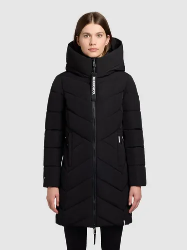 khujo Darka2 Damen Wintermantel - Stylischer Funktionsmantel in Schwarz, Größe XL - Funktionsjacken für kalte Tage, wasserabweisend und warm gefüttert für optimalen Komfort.