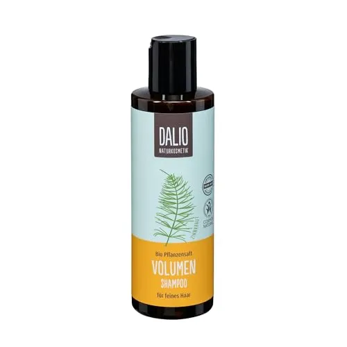 DALIO Volumen Shampoo – reinigt mild, verleiht feinem Haar mehr Fülle und Volumen, mit Zinnkraut und Bio Bier, zertifizierte vegane Naturkosmetik, 200 ml