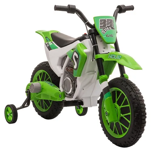 Kinder-Elektromobil Motorrad 12V mit abnehmbaren Stützrädern