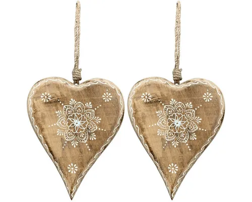 matches21 HOME & HOBBY Dekohänger Dekohänger Set Herzblüte Holz 20 cm (2 St), Zum hängen