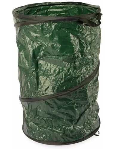 Kinzo Gartenabfallsack Faltbar - Laubsack 120L - Gartensack für Laub und Gartenabfälle - Laubsack mit Griffen - Leicht zu Verstauen - 45 x 75 cm - Kunststoff - Grün