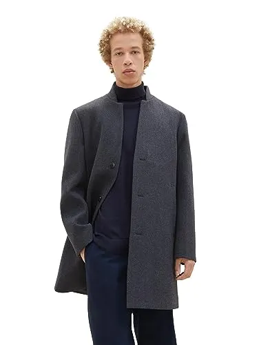 TOM TAILOR Denim Herren Wollmantel 1038861 - Klassischer 3-Knopf Wollmantel mit Stehkragen, ideal für Herbst und Winter. Mit seitlichen Taschen und Innentasche für wichtige Dinge. Regular Fit, weich und bequem.