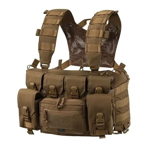 Helikon-Tex Guardian Recce Chest Rig Cordura Coyote - Waffensport - Robuste und anpassungsfähige Chest Rig mit Platz für 4 AK/AR-Magazine, vielseitiger Administrationsfläche und MOLLE-Kompatibilität für maximale Effizienz im Einsatz.