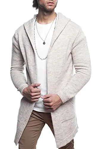 Carisma Herren Strickjacke Lang mit Kapuze - Strickjacken für Herren, ideal für Übergangszeiten, stylisch und bequem mit praktischen Seitentaschen.