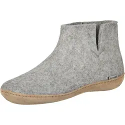 glerups dk Ledersohle Hausschuh Boots - Bequeme und geruchsneutrale Wollfilz Hausschuhe in Grau - Hausschuhe aus temperaturregulierendem Wollfilz, bequem und weich, ideal für gemütliche Stunden zu Hause.