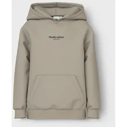 NAME IT Nkmbrody Ls Sweat Wh Bru Noos Nachtwäsche Set - Kapuzenpullover für Jungen aus purem Cashmere, bietet höchsten Tragekomfort und eine praktische Kängurutasche.