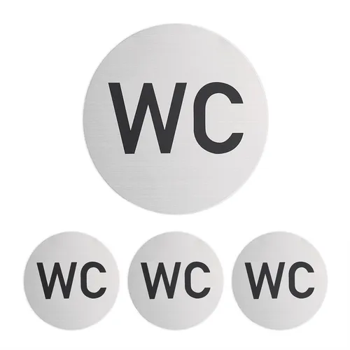 WC Schild 4er Set Toilettenschild WC-Türschild Kloschild Toiletten Piktogramm