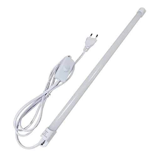 STBTECH LED Unterbauleuchte 43cm 230V, 6W 500lm Kaltweiß 6500K | 6500K tageslichthell, Magnetmontage, slim LED Lichtleiste. 1.8m Kabel mit Stecker. Für Küche, Werkbank, Regal.