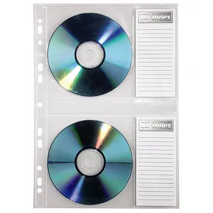 Hama CD ROM Ordnerhüllen - DIN A4 für 20 CD-ROMs, transparentes Polypropylen mit 2 beschriftbaren Etiketten im 10er Pack