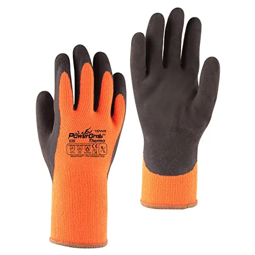 TOWA PowerGrab Thermo orange mit MicroFinish® Latexbeschichtung Größe 8, 1 Paar