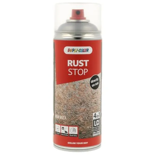 DUPLI-COLOR Rostschutzlack RUST STOP IRON MICA, Silber 400 ml, schnelltrocknend, hochwirksam gegen Korrosion, hoher Deckkraft