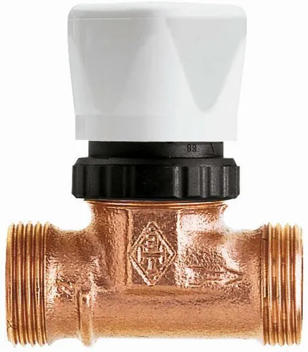 IMI Heimeier Vorlauf-Regulierventil G 3/4 mit Handregulierkappe - Effizientes Vorlauf-Regulierventil für Fußbodenheizungen, ermöglicht präzise Temperaturregelung und einfache Handhabung durch die Handregulierkappe.