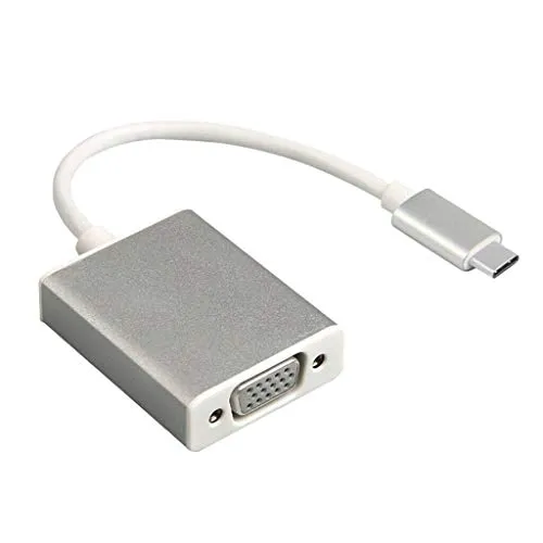 shortix USB-Adapter: Stecker Typ-C an VGA-Buchse. weiß. 10cm