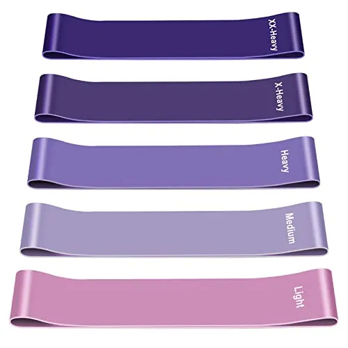 Fitnessbänder [5er Set], 5 Unterschiedlicher Stärke Fitnessband, Hautfreundlich Resistance Bands, Widerstandsbänder mit Tragebeutel für Muskelaufbau, Yoga, Pilates, Crossfit, Cardio, Männer Frauen