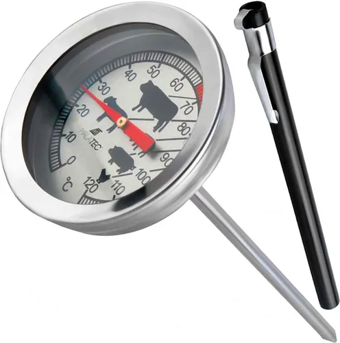 Grillthermometer Analog Fleischthermometer bis 120°C Ø 5,1 13 cm Grill Smoker Räuchern 23813