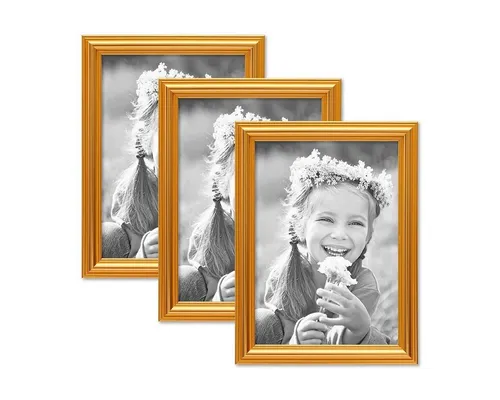 PHOTOLINI Bilderrahmen 3er Set Kunststoff-Rahmen im eleganten Barock-Stil