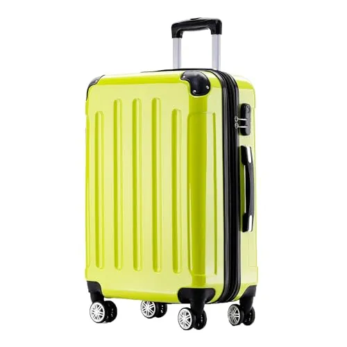 BEIBYE Zwillingsrollen 2048 Hartschale Trolley Koffer Reisekoffer Taschen Gepäck in M-L-XL-Set (Grün, L)