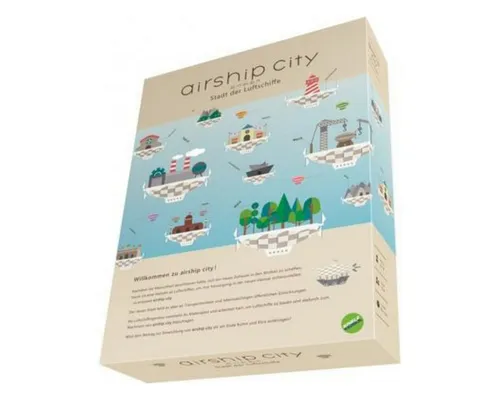 Spielefaible Spiel Airship City - Strategisches Brettspiel für 3–4 Spieler ab 12 Jahren, bei dem ihr in den Wolken eine Stadt baut. Nutzt Worker Placement und Ressourcenmanagement für spannende Interaktion und Wettbewerb um Ruhm.