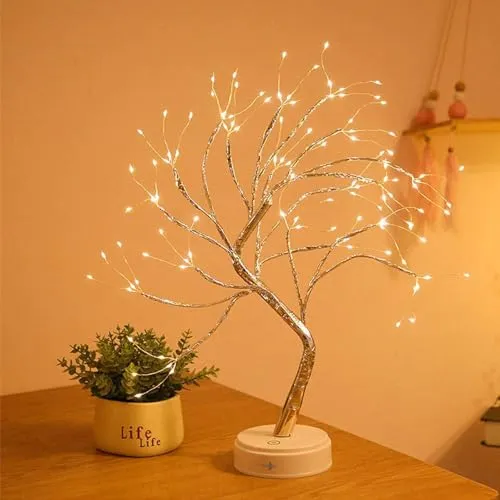 Lunartec Baum Lichterbaum: 108 LEDs, Dualbetrieb, 53 cm hoch - Außenbeleuchtung mit 108 LEDs für festlichen Glanz • Flexibel per USB oder Batterie betrieben • Eleganter Lichterbaum in Gold für stimmungsvolle Weihnachtsdekoration