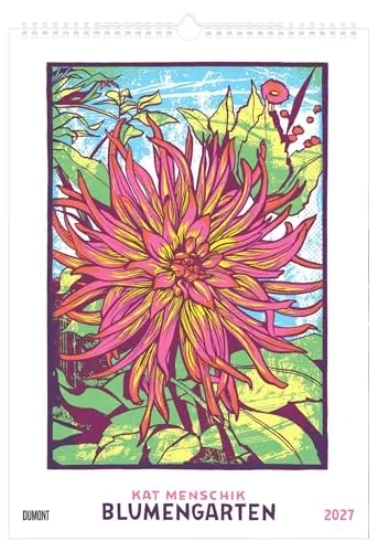 Kat Menschik Blumengarten 2027: Wandkalender 29,7x42 cm mit 12 floralen Illustrationen von Kat Menschik und Spiralbindung