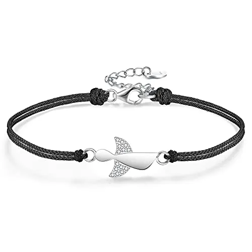 F.ZENI Damen Armband Schutzengel 925 Sterling Silber Armbänder Glücksbringer für Frauen und Mädchen 24cm Einstellbare Handarbeit Geflochtenes