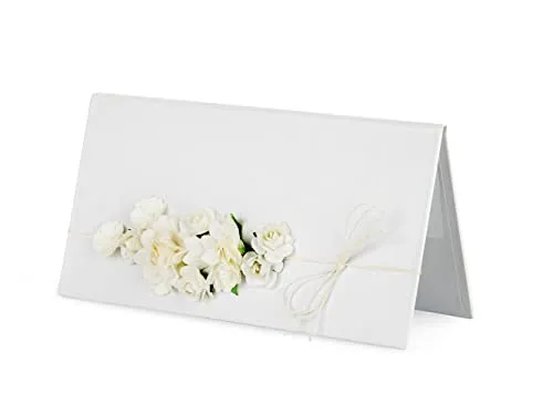 Elegantes Hochzeitskarte Etui für Geldgeschenke 19x10cm, Perlmutt Papier, Geschenkverpackung, Glückwunschkarte, Gutscheinfach, ideal für Geld - Hochzeitsgeschenke oder Gutscheine zur Hochzeit