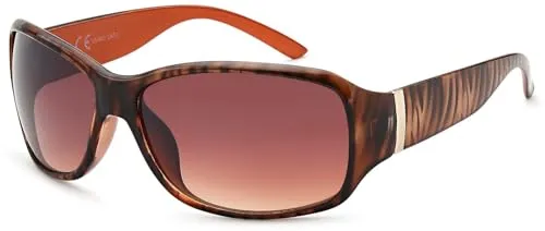 styleBREAKER Damen Designer Sonnenbrille mit Streifen Musterung, Schmetterling Form, Vollrand, Butterfly 09020052, Farbe:Gestell Braun/Glas Braun Verlauf