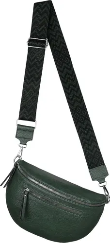 Bauchtasche Crossbody-Bag Umhängetasche Kunstleder Italy-Design GREEN-W (955)