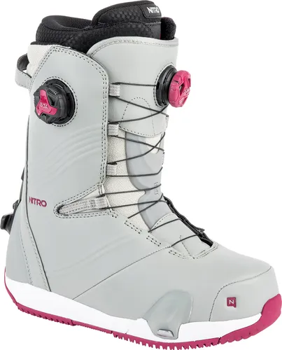 NITRO DYNASTY STEP ON BOA Boot 2024 iron/wine - 40,5 - Snowboard Boots mit Dual BOA Fit System für optimale Passform und Komfort. Ideal für Riderinnen, die Leistung und einfache Handhabung auf höchstem Niveau suchen.