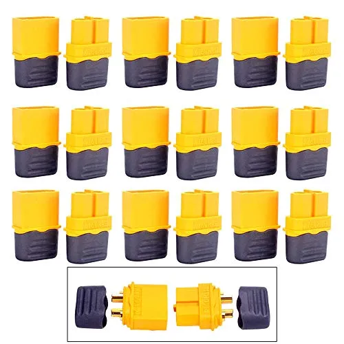 GTIWUNG 10 Pairs 10 Paar XT60 Batterie Anschlüsse, XT60 Männlich Weiblich Stecker Buchse, XT60H Mantelgehäuse Stecker für RC-Modell und mehr (10 Stück XT60H Stecker + 10 Stück XT60H Buchse)
