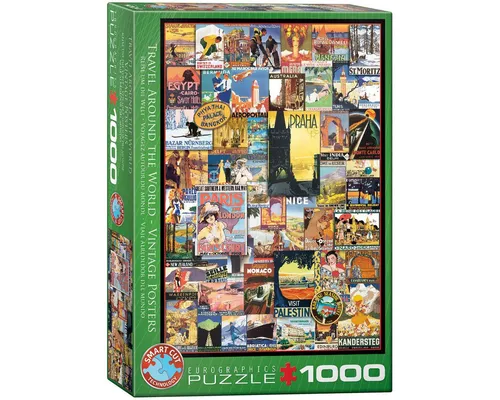 Puzzle 1000 Teile Puzzle - Puzzle - Vintage Reisewerbung Art Deco, Puzzleteile