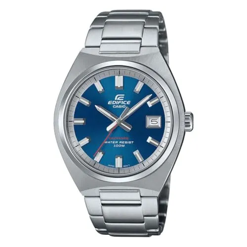 Casio Edifice Herrenarmbanduhr EFB-109D-2AVEF - Elegante Edelstahlarmbanduhr mit blauem Zifferblatt, kratzfestem Saphirglas und praktischen Kalenderfunktionen – ideal für stilbewusste Herren.