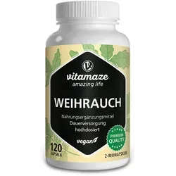 Weihrauch 900 mg hochdosiert vegan Kapseln - Arzneimittel mit 900 mg hochdosiertem Weihrauch pro Tagesdosis, unterstützt die Gesundheit und ist vegan. 120 Kapseln für 2 Monate ohne unnötige Zusatzstoffe.
