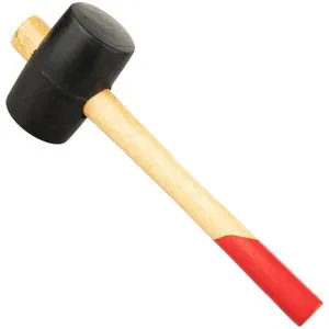 BrüderMannesmann Gummihammer 709-75, Kopf-Ø 75mm, 634g Kopfgewicht, schwarz, mit Buchenholzstiel