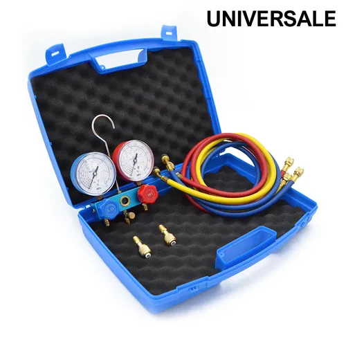 Universelles 2-Wege-Manometer-Set, in Tragekoffer, mit Gas-Skalen R32 R410 R407