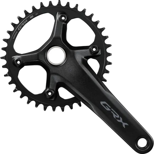 Shimano GRX FC-RX610 Kurbelgarnitur 1x12-fach, 38T, 165 mm - Hochwertige Shimano Kurbelgarnitur für vielseitige Anwendungen im Gelände. Leicht, effizient und anpassbar durch verschiedene Kurbelarmlängen – ideal für anspruchsvolle Radfahrer.