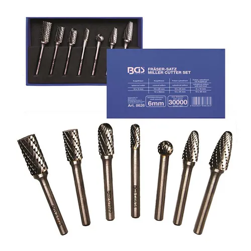 BGS-technic Fräser 8626 HSS-Satz, 7-teiliges Set für Holz & Metall