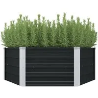 furnicato Hochbeet Anthrazit 129 x 129 x 45 cm aus verzinktem Stahl - Modernes Hochbeet für Gartenliebhaber: Aus robustem verzinktem Stahl, bietet viel Platz für Ihre Pflanzen und sorgt für optimale Drainage. Ideal für Gemüse, Kräuter und Blumen. Langlebig und einfach zu montieren!