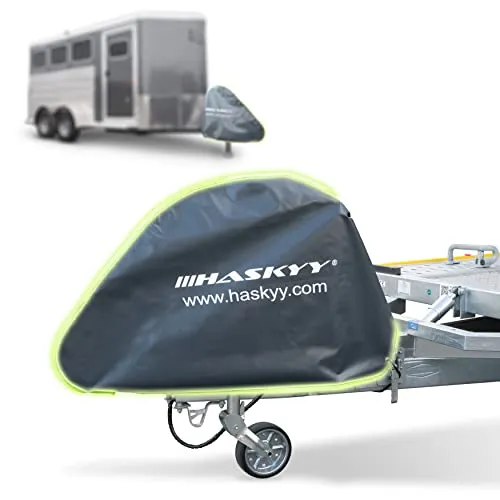 Deichselhaube Deichselabdeckung Wohnwagen REFLEKTIEREND Anhänger 130x75cm HASKYY XXXL Deichselschutzhülle aus LKW-Plane Wasserdicht Universal Anhängerkupplung Abdeckung