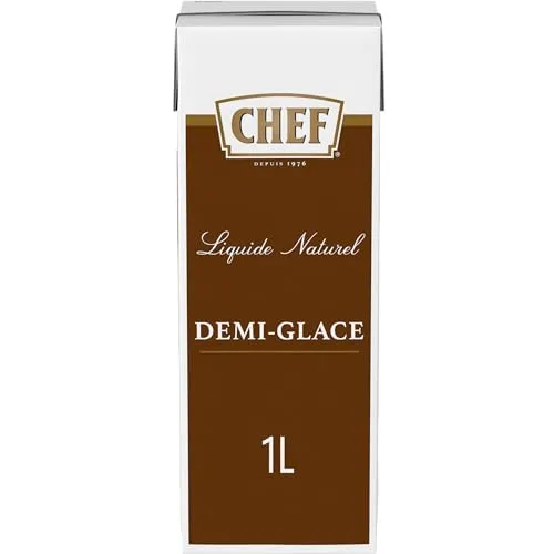 CHEF Signature Fond Demi-Glace, Flüssige Braune Grundsauce, 100% Natürliche Zutaten, Servierfertig, 1er Pack (1 x 1L)