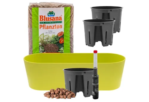 LENI Jardiniere Blumentopf 36 cm – Selbstbewässerung für Kräuter und Zimmerpflanzen - Garten-Zubehör und nachhaltige Hydrokultur in einem: Das Komplett-Set mit Selbstbewässerungssystem sorgt für optimale Pflanzenpflege und ist perfekt für Anfänger und kreative Pflanzenfreunde.