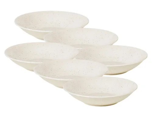 Broste Copenhagen NORDIC VANILLA Suppenteller Set (6 Stück) - Elegantes Set aus 6 tiefen Tellern aus Steingut in stilvollem Beige, ideal für besondere Anlässe oder den täglichen Gebrauch.