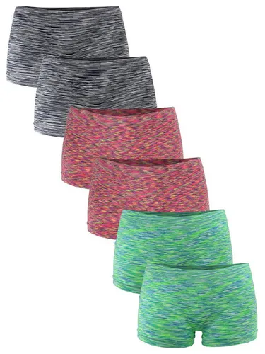 Fabio Farini Damen Panties 6er Pack - Seamless Hipsters in Neon Rot, Neon Grün und Schwarz - Panties & Hipsters für Damen, nahtloses Design aus weichem Microfaser-Gewebe für optimalen Komfort und perfekte Passform im Alltag.