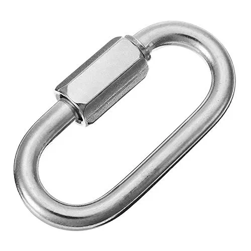 Constrabo | 1x Kettenglied Karabiner Edelstahl AISI 316 (V4A) 8mm Ø| Schraubkarabiner 1150 kg Tragkraft| Edelstahl Karabiner mit Schraubglied| Quick Link, Schraubverbinder, Maillon Rapide Rapidglied