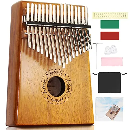 Kalimba 17 Schlüssel, Daumenklavier Kalimba Thumb Piano Finger Solide Kalimba Instrument mit Lernwerkzeuge