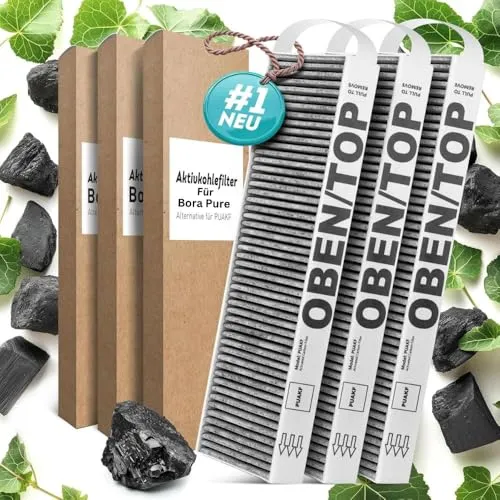 KF3TEC® Aktivkohlefilter-Set (3 Filter) für Bora Pure Puakf, für Ihr Umluftkochfeld PURU oder PUXU