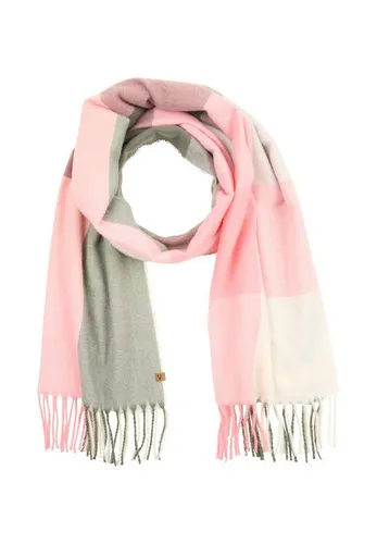 camel active Damen Weicher Schal mit Fransen Beere - Schals für Damen, weicher Griff und angenehme Wärme mit klassischem Karomuster und Fransenabschluss für ein stilvolles Outfit.